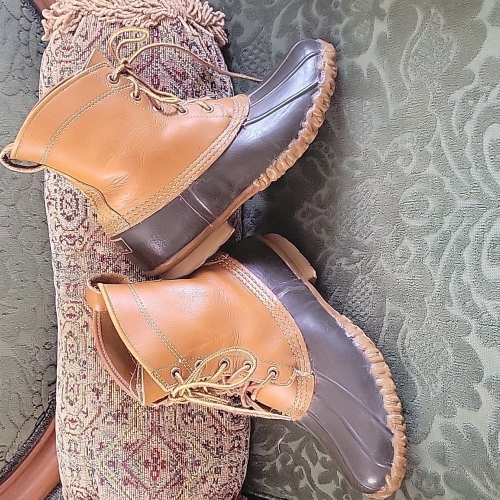 Vintage L.L. Bean Maine 5 Eyelet Leather Hunting Boots USA Made Women's Size 8M